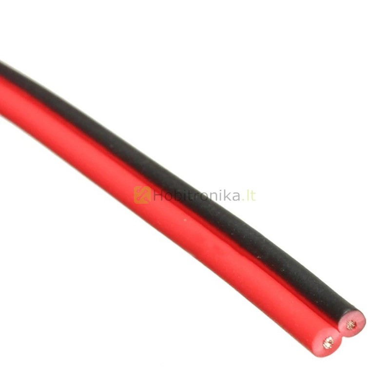 1m AWG26 0.13 mm^2 raudona-juoda laido