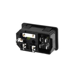 220V 15A maitinimo lizdas su saugikliu, mygtuku ir laidais