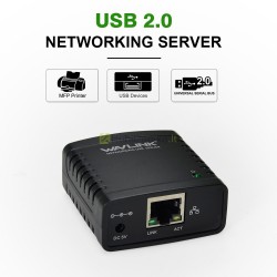 USB 2.0 print-spausdinimo serveris 100Mbps Wavlink