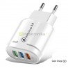 220V į tris 5V 2.1A Quick charge 3.0 USB adapteris