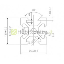 250mm 2020 juodas v-slot aliuminio profilis