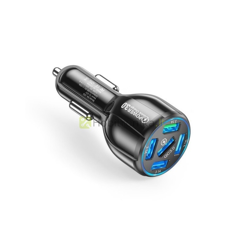 Automobilinis 5x USB Quick-charge 3.0 perėjimas adapteris