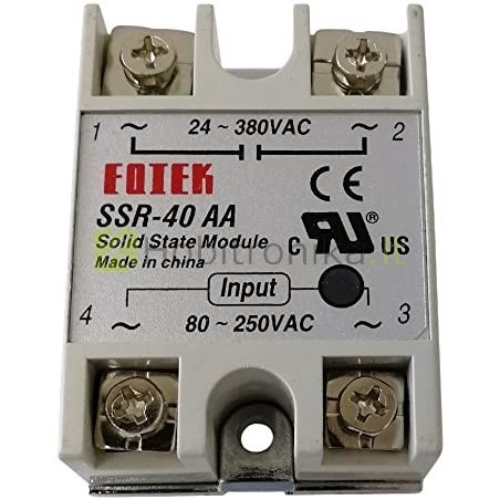 Elektroninė relė SSR-40 AA (24-380VAC)