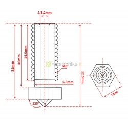 Varinis 0.4mm ilgas antgalis 1.75mm plastiko gijai