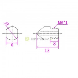 Grūdinto plieno 0.4mm trumpas antgalis 1.75mm plastiko gijai