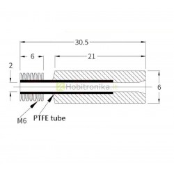 Plieninė kaitinimo bloko jungtis 1.75mm gijai su PTFE intarpu