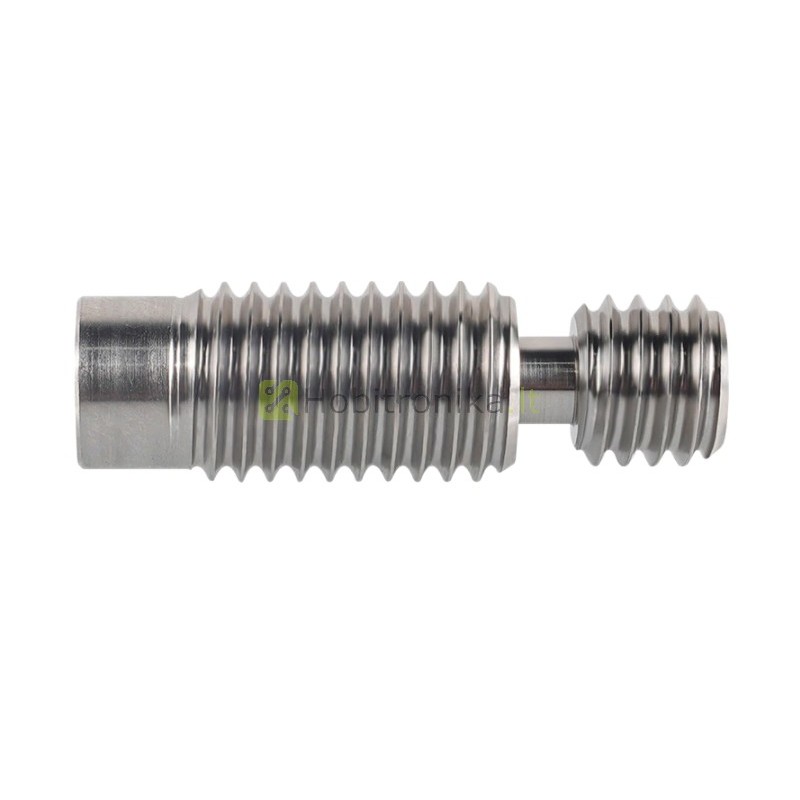 Plieninė kaitinimo bloko jungtis 1.75mm gijai su sriegiais ir PTFE intarpu
