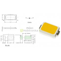 10vnt 5730 šiltai-baltas SMD LED diodas