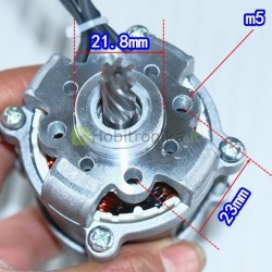 Bešepetėlinis 12-21V DC 22000 rpm motoras su sraigtine ašimi
