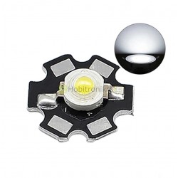 1W šaltai-baltas SMD LED diodas su PCB