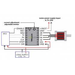 Tylus MKS TMC2226 V1.0 Nema17 žingsninių motorų valdiklis