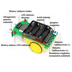 DIY kliūčių vengiantis robotas-konstruktorius